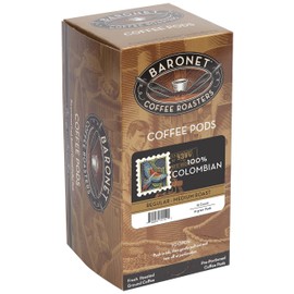 Baronet Coffee 100% Colombian Coffee Pods Box, 54 Count