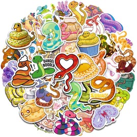 Cartoon Snake Stickers 50pcs,Aesthetic Decoration Water Bottles Vinyl Stickers for Scrapbook,Laptop,Kid,Teen,Girl
