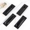 yuntop Black Sliding Closet Door Handles Recessed Finger Flush Pulls