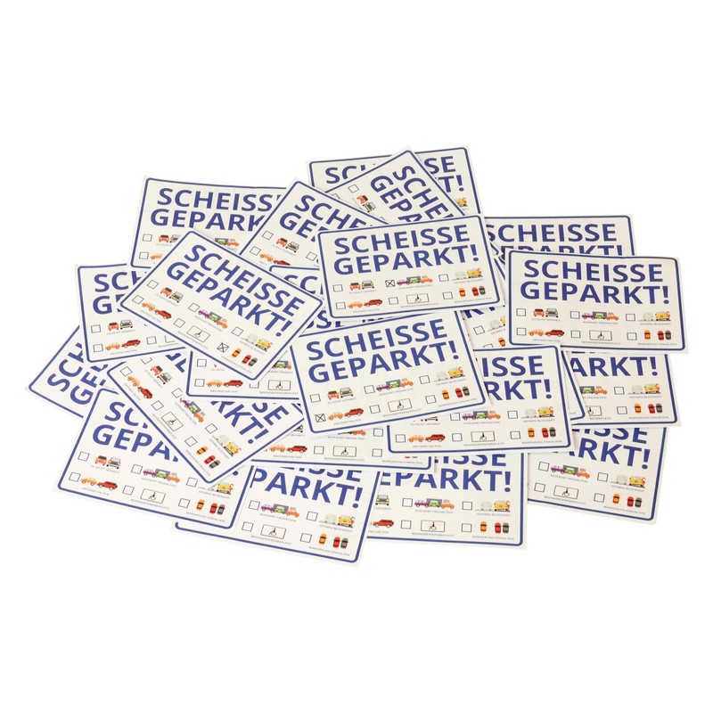 trendaffe Scheisse Geparkt! (German language) Comic Edition Windscreen Notepad, Set