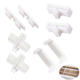 UtySty 22 Pack Drawer Divider Clips Holder Plastic Mount Fixing Buckle Corner Angle Cross Connector Ends for Drawer Organizer Partition Grid Plates Separators Rail Box Installation (4 Types) | UtySty