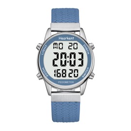 Hearkent Women's Pedometer Watch Sports Watch with Calorie Counter, Walking Step Fitness Tracker, Large Digital Display Waterproof Wrist Watch, blue, Simple