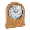 DIW Oak Effect Arched Wooden Mantel Table Clock Roman Numerals