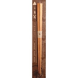 Wakasa Lacquer Chopsticks 263997 Natural Wood Zelkova, 9.1 inches (23 cm), Triangle, Brown, Made in Japan