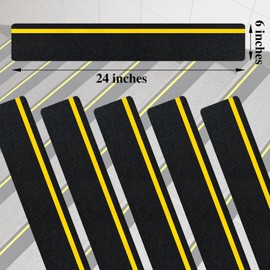 5 Pieces Anti Slip Tape with Reflective Stripe Non Slip Tape Grip Tape for Stairs Anti Slip Traction Tape, 6 by 24 Inches (Reflective)