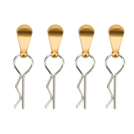 4Pcs Metal RC Car Body Clips with Pull Tabs for 1/8 1/10 Remote Control Car Upgrade Parts Gold