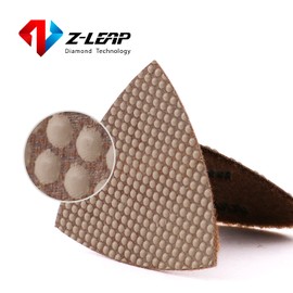 Z-LEAP Resin Triangular Sanding Polishing Pads for Oscillating Tools Sandpaper Sheet Porcelain Stone Glass Ceramic Discs 3"(80mm) 3000 Grit-2pcs