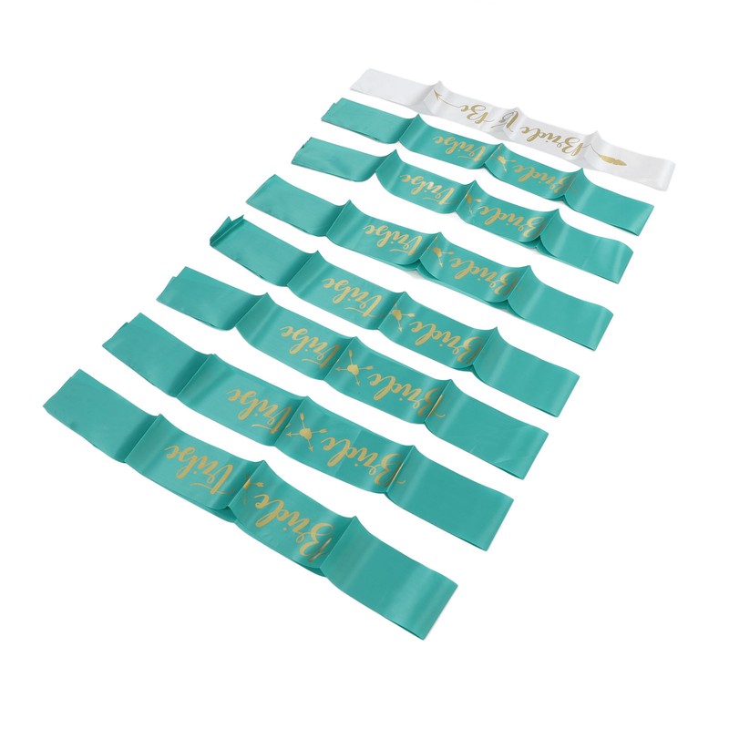 8Pcs Bride Bridesmaid Sash Gold Letters Hypoallergenic Material Wedding Bride
