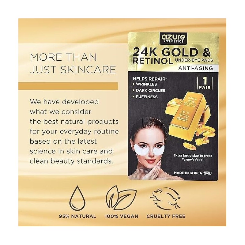 AZURE 24K Gold & Retinol Anti Aging Under Eye Patches