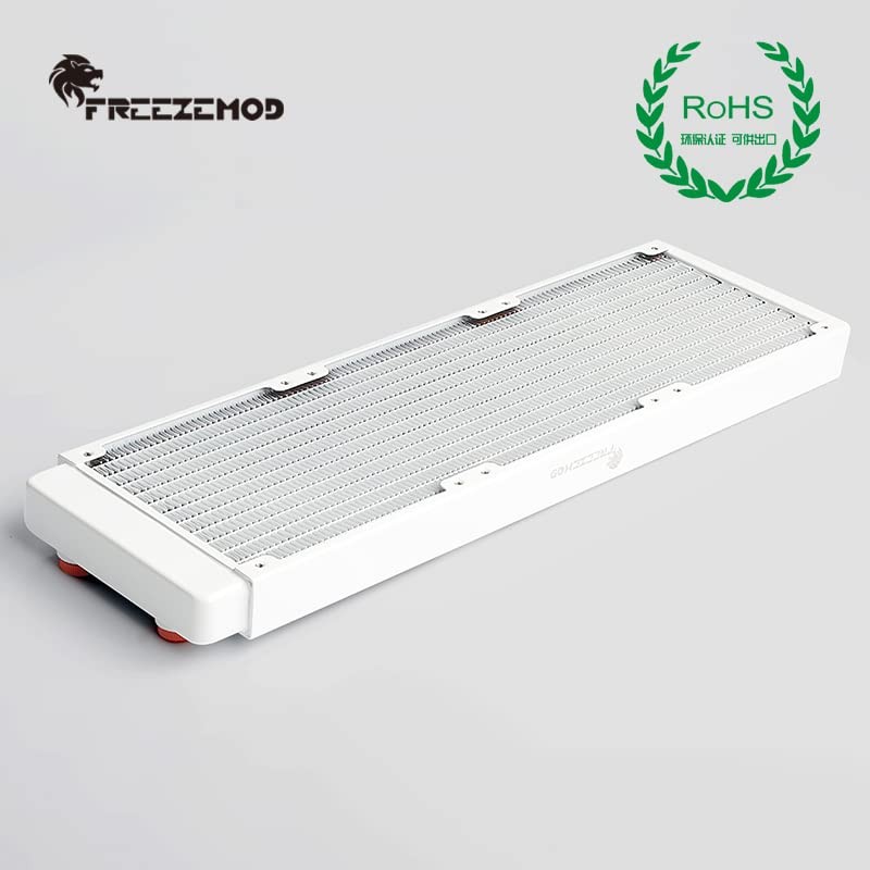 FreezeMod 360mm White G1/4" Threads Pure Copper Radiator 27mm Thick