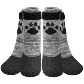 KOOLTAIL Non-Slip Dog Socks - Outdoor Dog Shoes Waterproof Dog Shoes Paw Protector with Strap Traction Control for Hardwood Floors