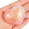 mookaitedecor Best Dad Ever Engraved Natural Rose Quartz Heart Shaped