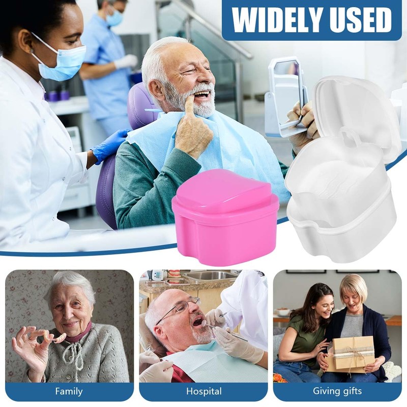 KISEER KISEER 2 Pack Colors Denture Bath Case Cup Box