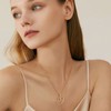 STORUP Dainty Heart Necklace, 14K Gold Plated Heart Initial O