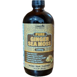 Livingston Natural Herbal Labs Pure Ginger Sea Moss By Livingston Natural Herbal Labs, Plant-Based Foods, 16 oz
