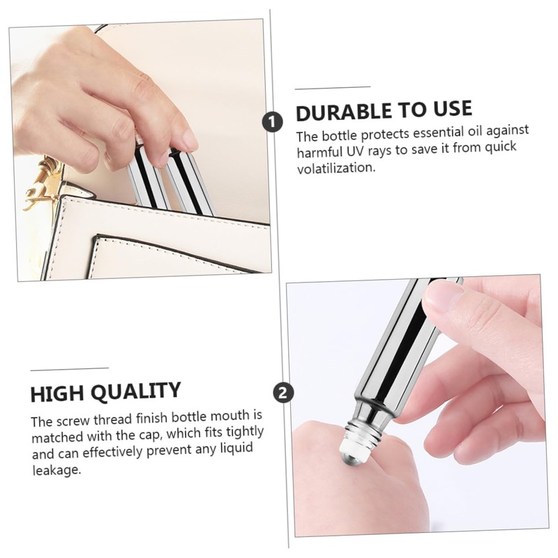 Mikinona Essential Oil Rollerball Bottles 12 Pack Refillable Empty Bottles