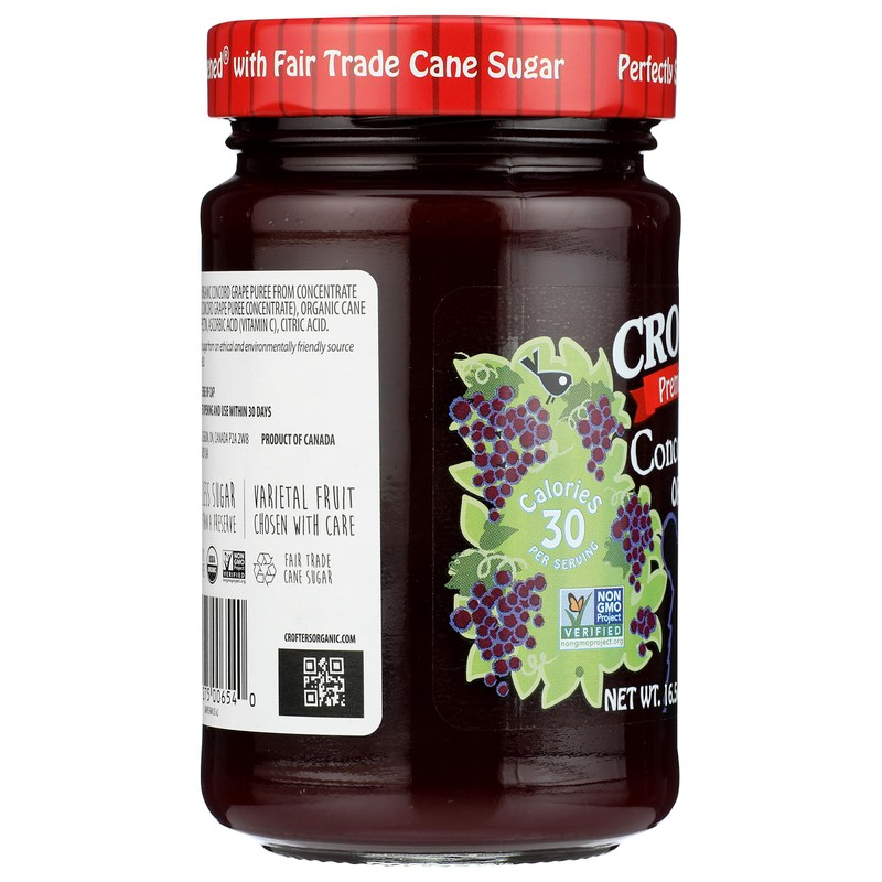 Crofters Organic Concord Grape Premium Spread, 16.5 Oz Jar