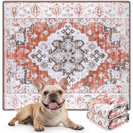 LOOBANI Reusable Pee Pads for Dogs, 2 Pack Super Absorbent Washable Puppy Pee Pads, Waterproof Non-Slip Whelping Pad for Floor Playpen Crate Couch-36 x48 (Red-Orange)