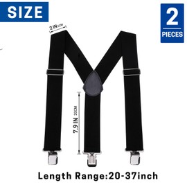 WISEPRO 2 PCS Tool Suspenders for Men, 2 Inch Heavy Duty Tool Belt Suspenders, Adjustable Y Back Suspender Work Suspenders with Heavy Duty Clips
