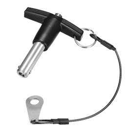 GLOKUUCA T Handle Lock Pins - Ball Locking Pin Fits for Gym - Stainless Steel 304 Push Button Pin with 10-20mm Lanyard Cable - 25/64" Dia 25/32" Usable Length