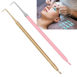 Herramienta de Permanente de Levantamiento de Pestañas, Acero Inoxidable de Doble Cabeza 2 Piezas de Herramientas de Levantamiento de Permanente de Pestañas para Uso en Salón (rosa dorado)
