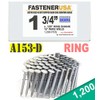 1 3/4" Ring A153-D HOT DIP Coil Roofing Nails 1.2M