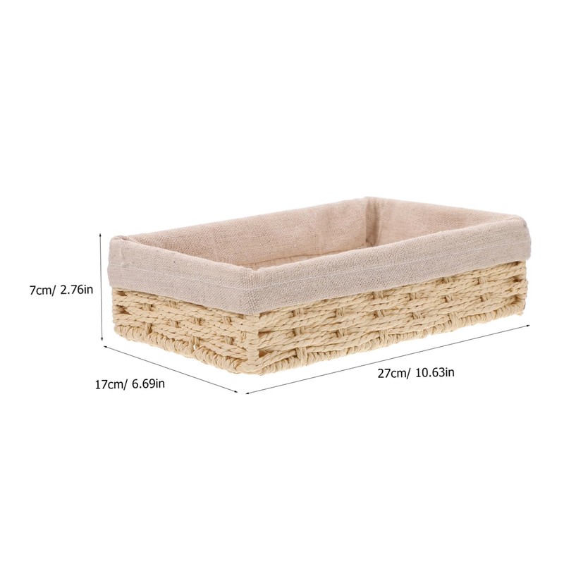 NOLITOY Handwoven Storage Basket Compartment Fabric Lined Woven Organizer for