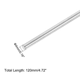MECCANIXITY 304 Stainless Steel Round Rods, 4mm x 120mm Solid Shaft Rods for DIY Craft Model Car Helicopter Airplane, Pack of 10