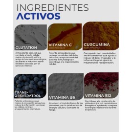 Glutatin 120 Mg Crcuma Resveratrol Vitamina C B12 B6 Antioxidante Apoyo Sistema Inmumne Antiinflamatorio 60 Capsulas Vegano Sin Gluten Mujer  Hombre  