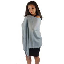 Pashmina-Silk-Scarf-Shawl-blanket-poncho-dress shawl-graduation stole-hair scarf-head wrap-mens scarf-keffiyeh-shrug-shemagh (Silver Grey)