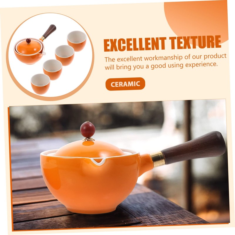 VICASKY Ceramic 360° Rotatory Tea Kettle Side Handle Home Teapot