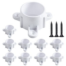 letsFix Table Screw Caps PVC Fittings, PVC Flange for 1-1/4" Schedule 40 PVC Pipe, DIY PVC Rod Holder Projects, Mounting Screws Included, Furniture-Grade [10 Pack]