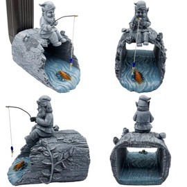 Euiroet Gnome Downspout Extender, Eco-Friendly Resin Outdoor Decor Sculpture, Garden Rain Diverter, Splash Block,Gutter Extender, Decorative Gutter Extension Perfect Rain Diverter For 3"x4" Downspouts