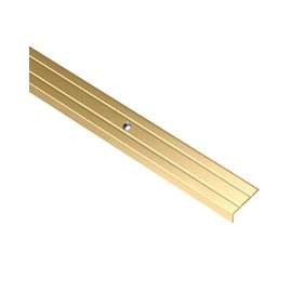 Gedotec Stair Profile Aluminium Step Edge Profile Aluminium Angle Profile Brass 2000 mm Floor Profile Perforated for Screwing Angle Protection Profile 25 x 20 mm 1 Piece Stair Angle Profile with