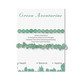 Kysin Chiys 2Pcs Set Amethyst Bracelets for Women 6mm Natural Gemstone Bracelet Crystal Beaded Bracelet Irregular Chips Beads Bracelet Stretch Relief Reiki Yoga Bracelet 6mm - Green Aventurine