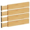BAMEOS 4" High Drawer Dividers Bamboo Separators Organization Expandable Organizers