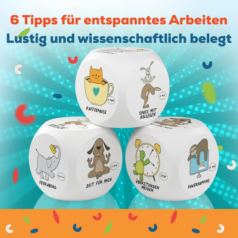 GLÜCKSGUT® Anti-Stress Cube, Funny Stress Cube for Stress Relief, 6
