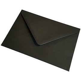 Black Coloured Envelopes for Greetings Cards, Crafts, Party and Wedding Invitations - Pre-Gummed 100gsm Paper - by The CandyRush Charity