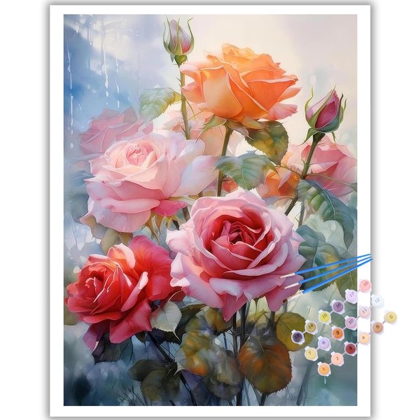 Flower Paint by Numbers for Adults, Flower Paint by Number