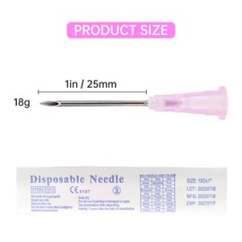 Waidno 18Ga 1 Inch Luer Lock (Individually Wrapped in Box of 100PCS) 16Ga, 23Ga, 21Ga, 22Ga, 27Ga, 25Ga, 30Ga, Lab Tools, Industrial Dispensing Accessories