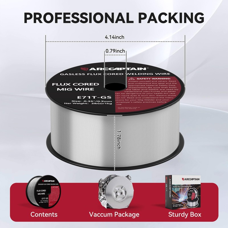 ARCCAPTAIN Flux Core Welding Wire .035, E71T-GS Mig Welding Wire