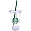 Starbucks Clear Grande Acrylic Cold Cup Double Walled Tumbler 16