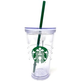 Starbucks Clear Grande Acrylic Cold Cup Double Walled Tumbler 16 oz NWT