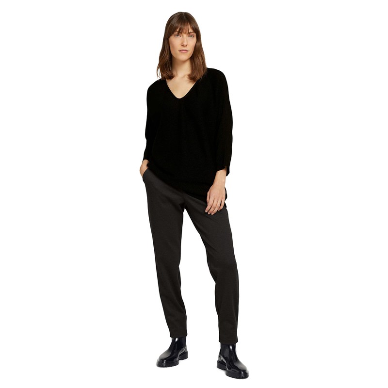 TOM TAILOR Ladie's 1029665 Batwing Sleeve Sweater, 14482-Deep Black, S