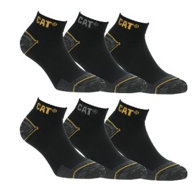 Caterpillar CAT Socks for Men, Cotton Universal/Work Short Socks, Excellent Quality, 6 Pairs - black, size: 47-50