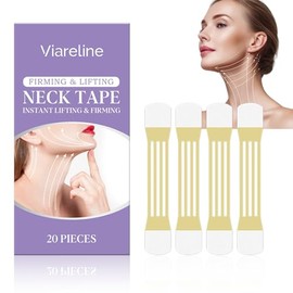 Cinta para el cuello, 20 unidades, invisible para el cuello, para papada y flacidez, parches antiarrugas reutilizables, de alta elasticidad, para piel flácida, hipoalergénica para todo tipo d