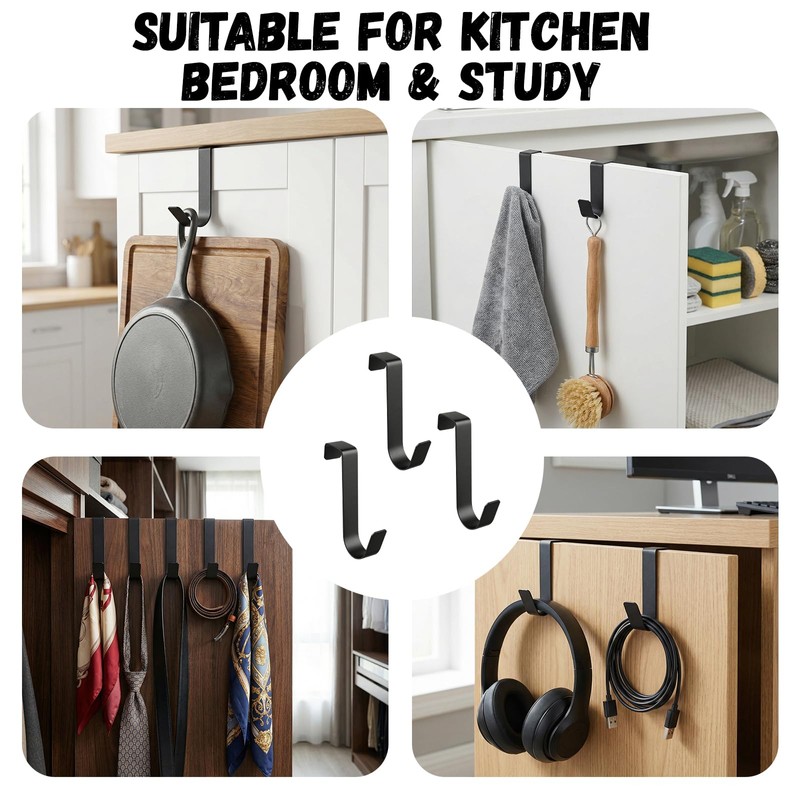 Vorruil Over Cabinet Door Hooks, 20 Pack Metal Cabinet Kitchen