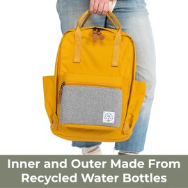 Product of the North Elkin Sustainable Diaper Bag Backpack – Large Capacity Diaper Bag with Insulated Front Pocket and Waterproof Removable Changing Pad - Saffron