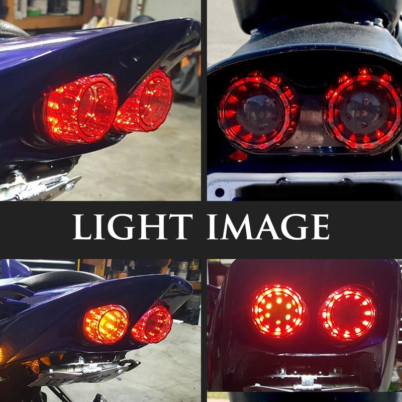 PIENSE Motorcycle Tail Lamp, Brake Lamp, Turn Signal, License Plate