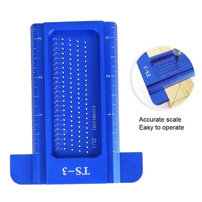 TS-3 Aluminum Alloy Ruler Woodworking Measuring Tool Mini Scriber Hardware